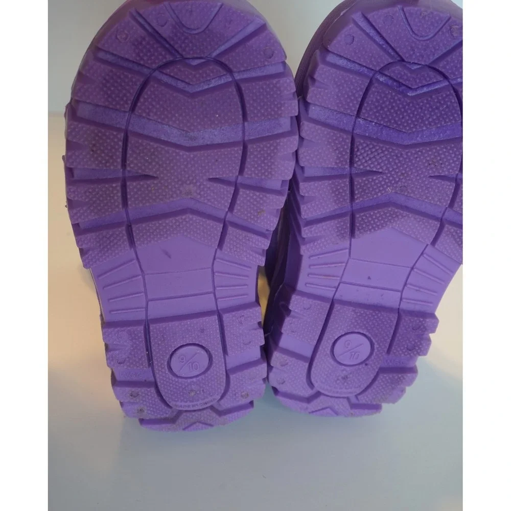 Members Mark Kids Purple Ombre Faux Fur Lined Winter Snow Boots Size 9/10